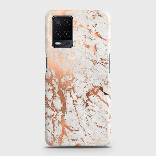 Oppo A54 4G Cover - In Chic Rose Gold Chrome Style Printed Hard Case with Life Time Colors Guarantee