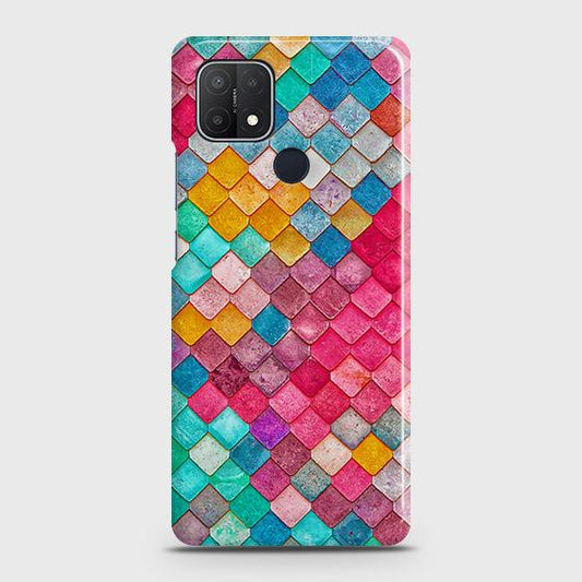 Oppo A15 Cover - Chic Colorful Mermaid Printed Hard Case with Life Time Colors Guarantee