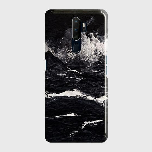 Oppo A5 2020 Cover - Black Ocean Marble Trendy Printed Hard Case with Life Time Colors Guarante