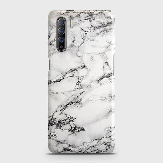 Oppo F15 Cover - Matte Finish - Trendy Mysterious White Marble Printed Hard Case with Life Time Colors Guarantee