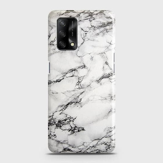 Oppo A95 4G Cover - Matte Finish - Trendy White Floor Marble Printed Hard Case with Life Time Colors Guarantee