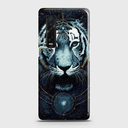 Oppo Find X2 Pro Cover - Vintage Galaxy Tiger Printed Hard Case with Life Time Colors Guarante