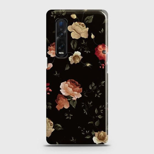 Oppo Find X2 Pro Cover - Matte Finish - Dark Rose Vintage Flowers Printed Hard Case with Life Time Colors Guarantee