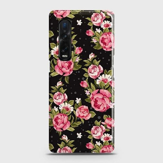 Oppo Find X2 Pro Cover - Trendy Pink Rose Vintage Flowers Printed Hard Case with Life Time Colors Guarantee