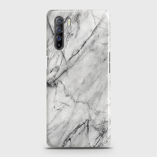 Oppo Reno 3 Cover - Matte Finish - Trendy White Floor Marble Printed Hard Case with Life Tim0e Colors Guarantee  B (28) 1