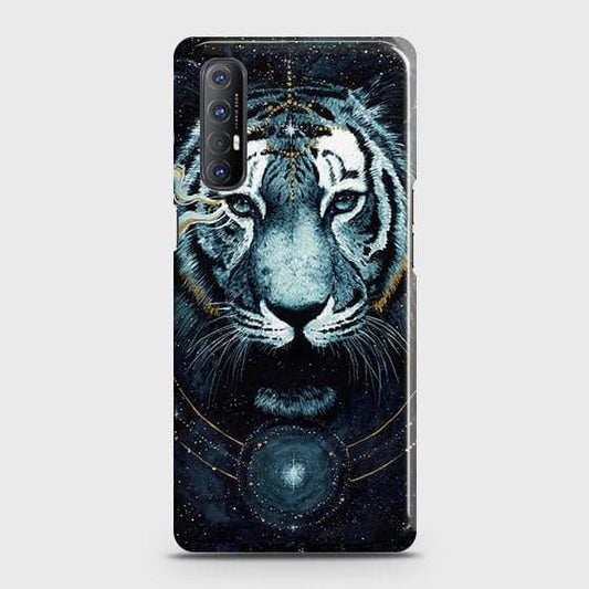 Oppo Reno 3 Pro Cover - Vintage Galaxy Tiger Printed Hard Case with Life Time Colors Guarantee