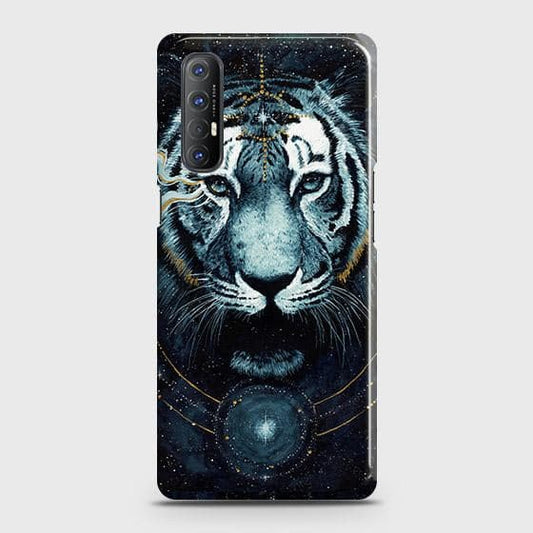 Oppo Reno 3 Pro Cover - Vintage Galaxy Tiger Printed Hard Case with Life Time Colors Guarantee ( Fast Delivery )