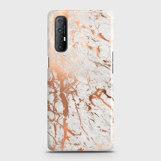 Oppo Reno 3 Pro Cover - In Chic Rose Gold Chrome Style Printed Hard Case with Life Time Colors Guarantee