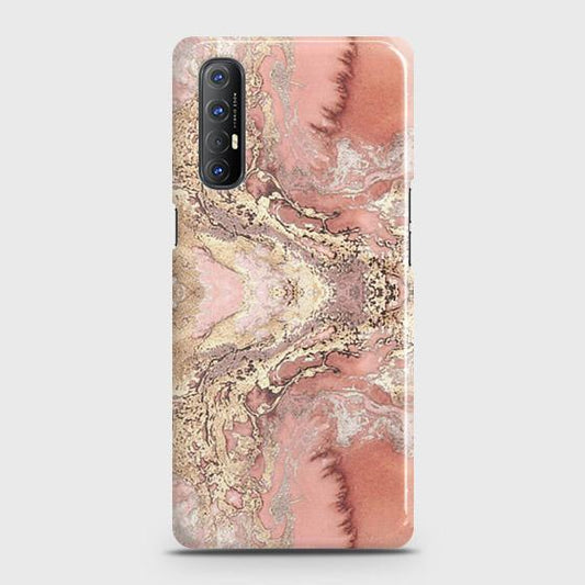 Oppo Reno 3 Pro Cover - Trendy Chic Rose Gold Marble Printed Hard Case with Life Time Colors Guarantee