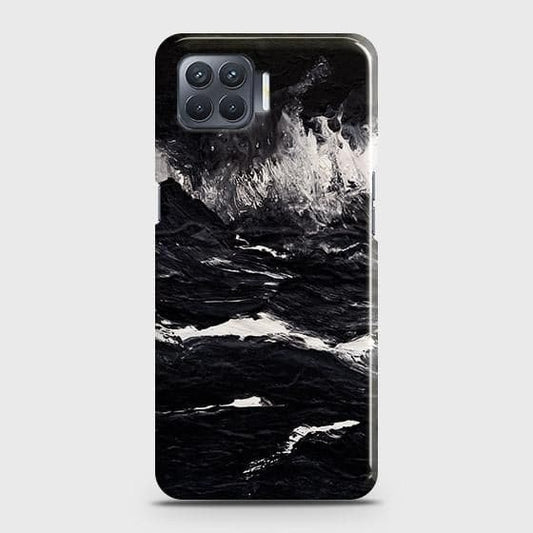 Oppo F17 Cover - Black Ocean Marble Trendy Printed Hard Case with Life Time Colors Guarantee ( Fast Delivery )
