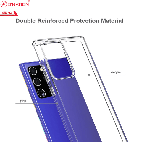 Samsung Galaxy Note 20 Ultra Cover  - ONation Crystal Series - Premium Quality Clear Case No Yellowing Back With Smart Shockproof Cushions