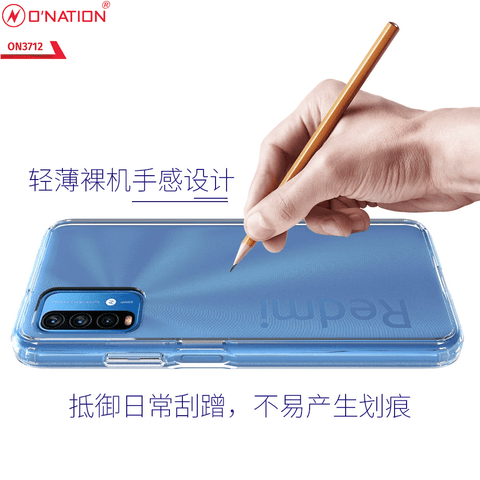 Xiaomi Redmi Note 9 4G Cover  - ONation Crystal Series - Premium Quality Clear Case No Yellowing Back With Smart Shockproof Cushions