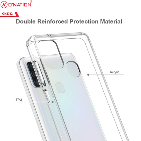 Samsung Galaxy A21s Cover  - ONation Crystal Series - Premium Quality Clear Case No Yellowing Back With Smart Shockproof Cushions