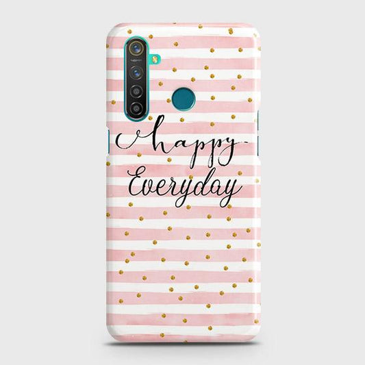 Realme 5 Cover - Trendy Happy Everyday Printed Hard Case with Life Time Colors Guarantee