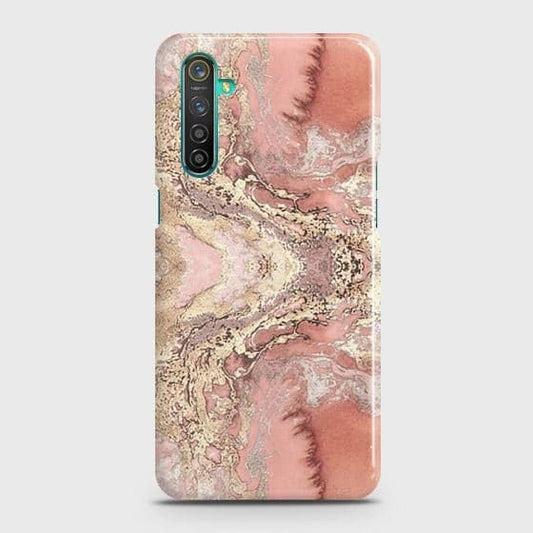 Realme 6 Pro Cover - Trendy Chic Rose Gold Marble Printed Hard Case with Life Time Colors Guarantee