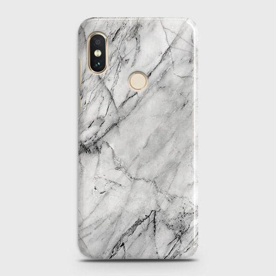 Xiaomi Mi A2 Lite / Redmi 6 Pro Cover - Matte Finish - Trendy White Floor Marble Printed Hard Case with Life Time Colors Guarantee - D2
