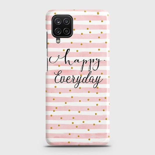 Samsung Galaxy A12 Cover - Trendy Happy Everyday Printed Hard Case with Life Time Colors Guarantee