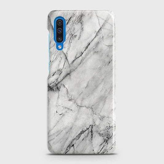 Samsung Galaxy A30s Cover - Matte Finish - Trendy White Floor Marble Printed Hard Case with Life Time Colors Guarantee ( Fast Delivery )