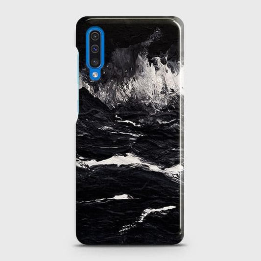 Samsung Galaxy A30s Cover - Black Ocean Marble Trendy Printed Hard Case with Life Time Colors Guarantee b44