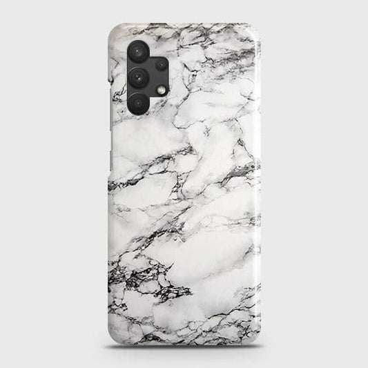 Samsung Galaxy A32 4G Cover - Matte Finish - Trendy Mysterious White Marble Printed Hard Case with Life Time Colors Guarantee