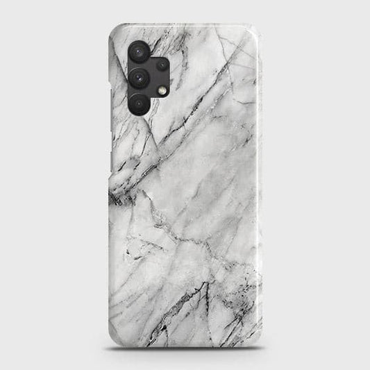 Samsung Galaxy A32 4G Cover - Matte Finish - Trendy White Marble Printed Hard Case with Life Time Colors Guarantee