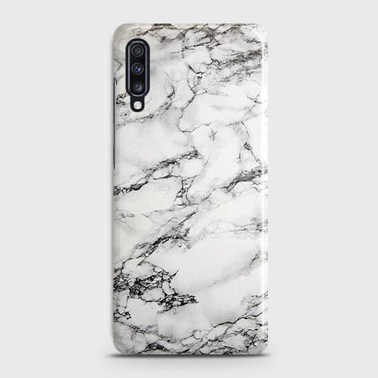 Samsung Galaxy A70 Cover - Matte Finish - Trendy Mysterious White Marble Printed Hard Case with Life Time Colors Guarantee