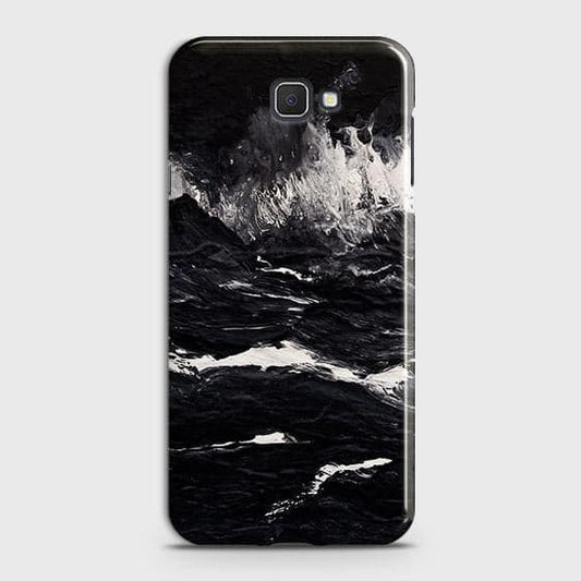 Samsung Galaxy J4 Core Cover - Black Ocean Marble Trendy Printed Hard Case with Life Time Colors Guarantee