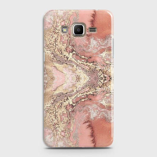 Samsung Galaxy J7 Core / J7 Nxt Cover - Trendy Chic Rose Gold Marble Printed Hard Case with Life Time Colors Guarantee