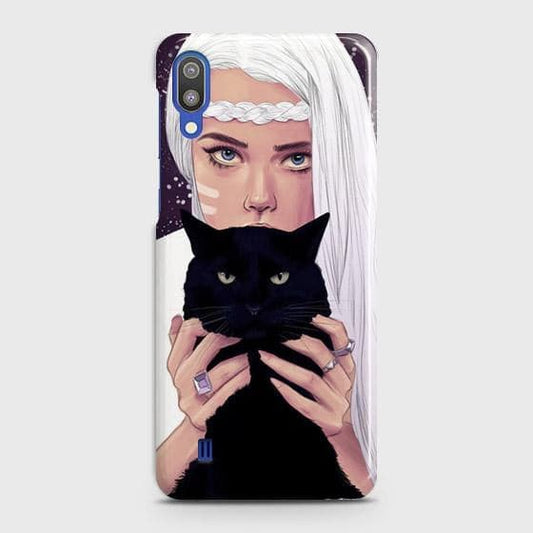 Samsung Galaxy M10 Cover - Trendy Wild Black Cat Printed Hard Case with Life Time Colors Guarantee