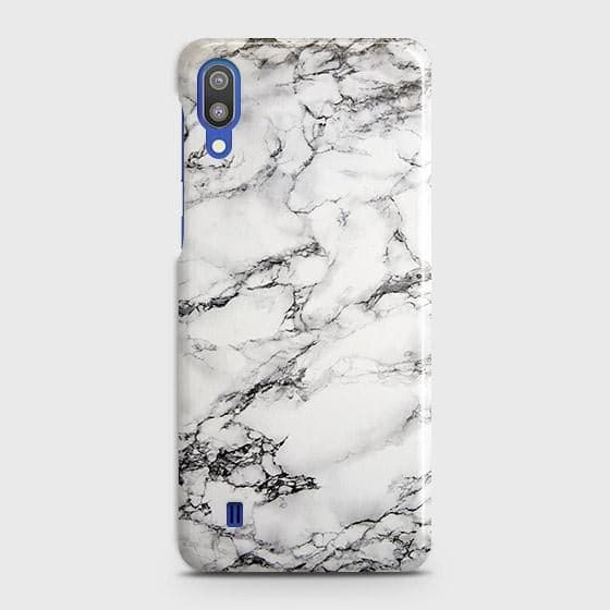 Samsung Galaxy M10 Cover - Matte Finish - Trendy Mysterious White Marble Printed Hard Case with Life Time Colors Guarantee