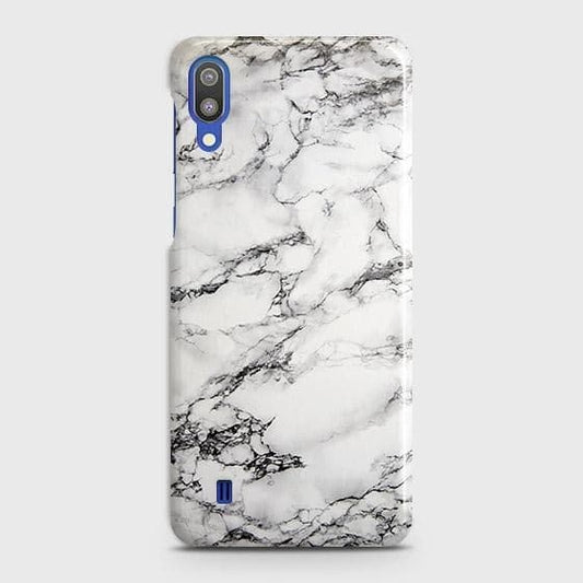 Samsung Galaxy M10 Cover - Matte Finish - Trendy Mysterious White Marble Printed Hard Case with Life Time Colors Guarantee