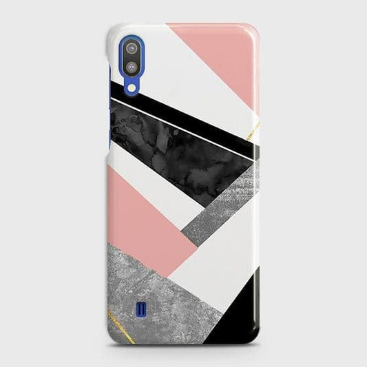 Samsung Galaxy M10 Cover - Matte Finish - Geometric Luxe Marble Trendy Printed Hard Case with Life Time Colors Guarantee
