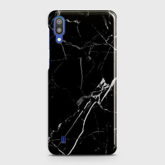 Samsung Galaxy M10 Cover - Black Modern Classic Marble Printed Hard Case with Life Time Colors Guarantee