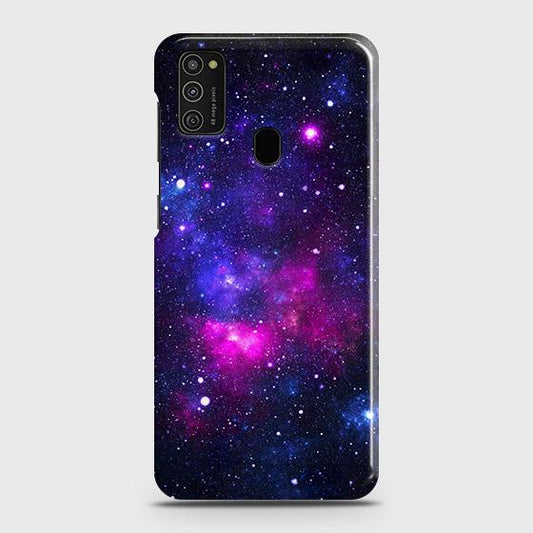 Samsung Galaxy M21 Cover - Dark Galaxy Stars Modern Printed Hard Case with Life Time Colors Guarantee