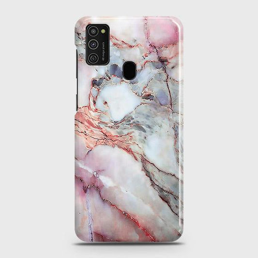 Samsung Galaxy M21 Cover - Violet Sky Marble Trendy Printed Hard Case with Life Time Colors Guarantee