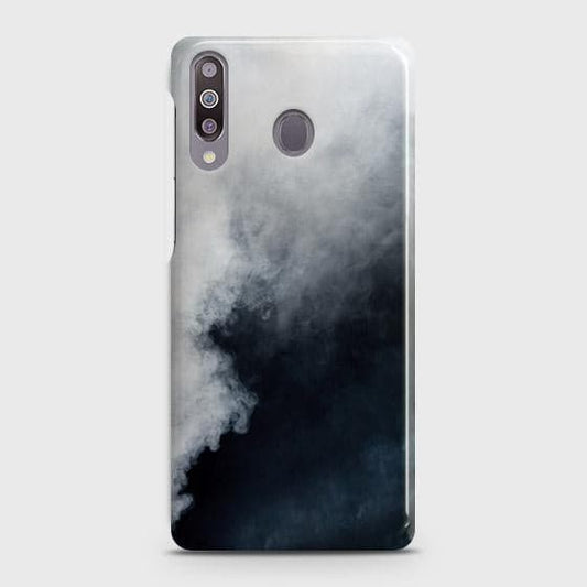 Samsung Galaxy M30 Cover - Matte Finish - Trendy Misty White and Black Marble Printed Hard Case with Life Time Colors Guarantee