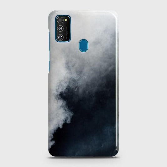 Samsung Galaxy M21 Cover - Matte Finish - Trendy Misty White and Black Marble Printed Hard Case with Life Time Colors Guarantee ( Fast Delivery )