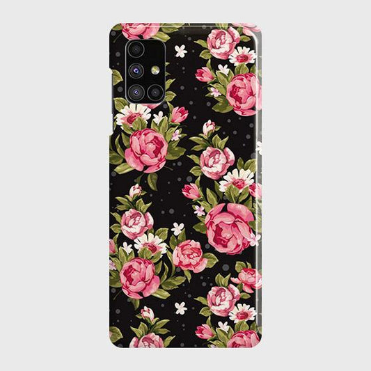 Samsung Galaxy M51 Cover - Trendy Pink Rose Vintage Flowers Printed Hard Case with Life Time Colors Guarantee