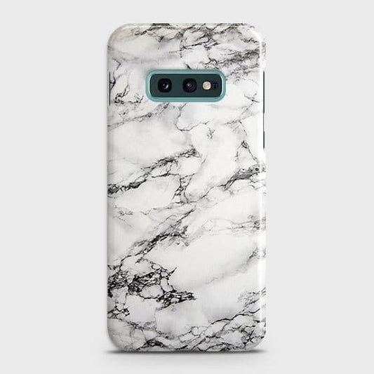 Samsung Galaxy S10e Cover - Matte Finish - Trendy Mysterious White Marble Printed Hard Case with Life Time Colors Guarantee