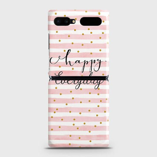 Samsung Galaxy Z Flip Cover - Trendy Happy Everyday Printed Hard Case with Life Time Colors Guarantee
