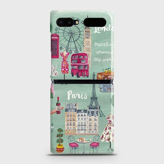 Samsung Galaxy Z Flip Cover - Matte Finish - London, Paris, New York ModernPrinted Hard Case with Life Time Colors Guarantee B70