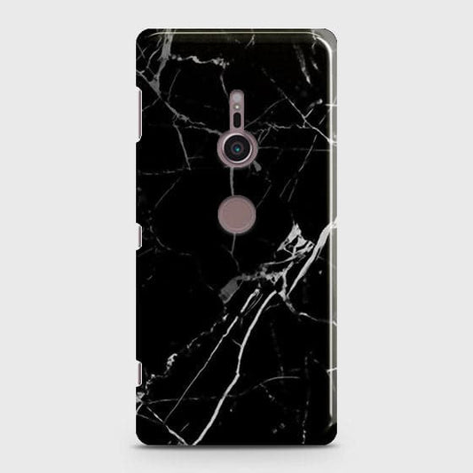 Sony Xperia XZ3 Cover - Black Modern Classic Marble Printed Hard Case with Life Time Colors Guarantee ( Fast Delivery )
