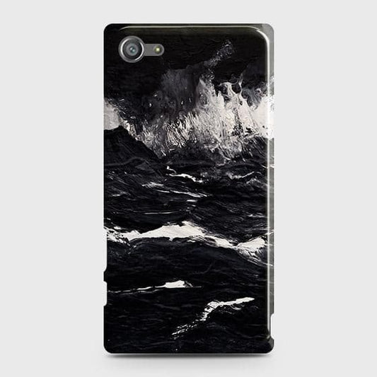 Sony Xperia Z5 Compact / Z5 Mini Cover - Black Ocean Marble Trendy Printed Hard Case with Life Time Colors Guarantee