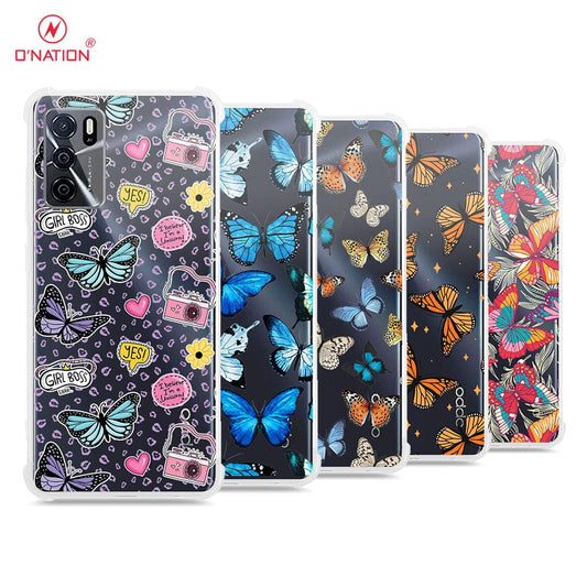 Oppo A16 Cover - O'Nation Butterfly Dreams Series - 9 Designs - Clear Phone Case - Soft Silicon Borders
