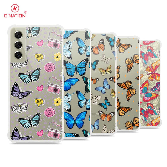 Samsung Galaxy S21 FE 5G Cover - O'Nation Butterfly Dreams Series - 9 Designs - Clear Phone Case - Soft Silicon Borders