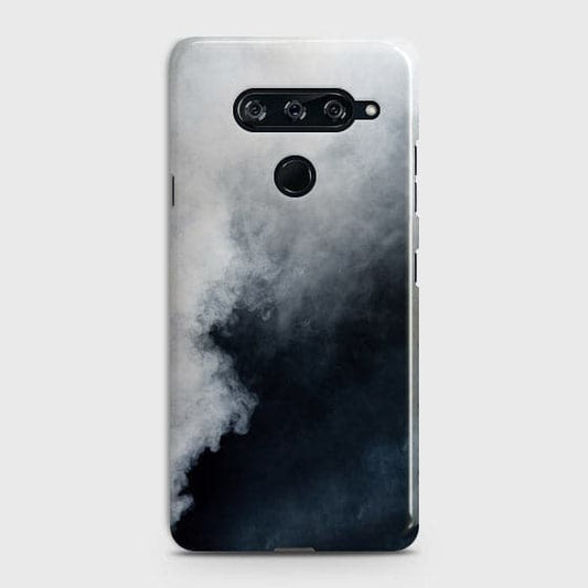 LG V40 ThinQ Cover - Matte Finish - Trendy Misty White and Black Marble Printed Hard Case with Life Time Colors Guarantee ( Fast Delivery )