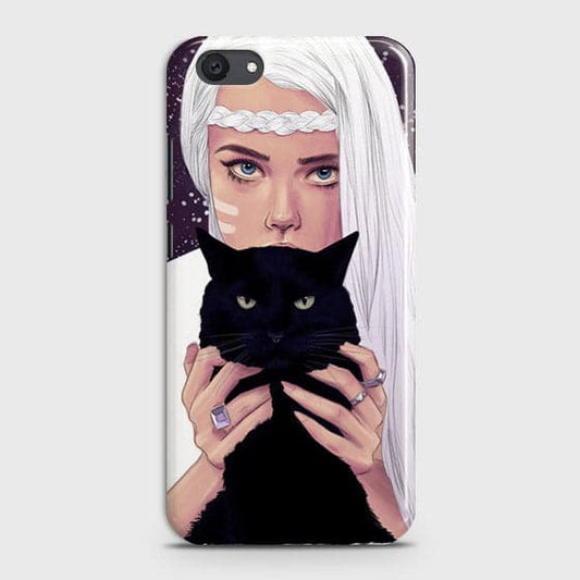 Vivo Y81i Cover - Trendy Wild Black Cat Printed Hard Case with Life Time Colors Guarantee