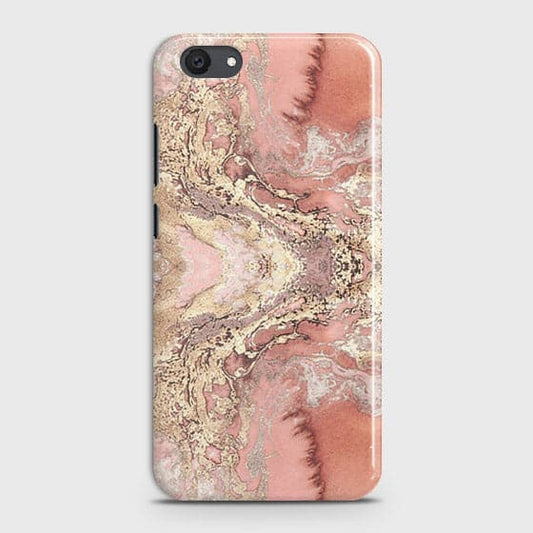 Vivo Y81i Cover - Trendy Chic Rose Gold Marble Printed Hard Case with Life Time Colors Guarantee