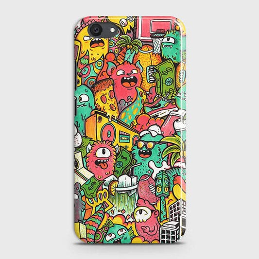 Vivo Y81i Cover - Matte Finish - Candy Colors Trendy Sticker Collage Printed Hard Case with Life Time Colors Guarantee