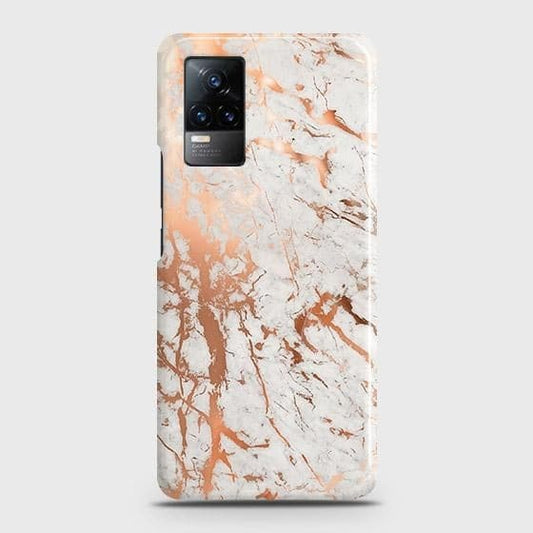 Vivo V21e Cover - In Chic Rose Gold Chrome Style Printed Hard Case with Life Time Colors Guarantee